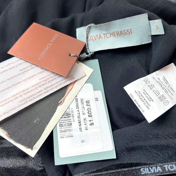 NWT Silvia Tcherassi Annabella Lace Maxi Dress in Black, Sz S - Picture 10 of 12